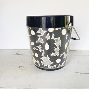 West Bend Vintage Retro 60’s Black and White Daisy Floral Ice Bucket